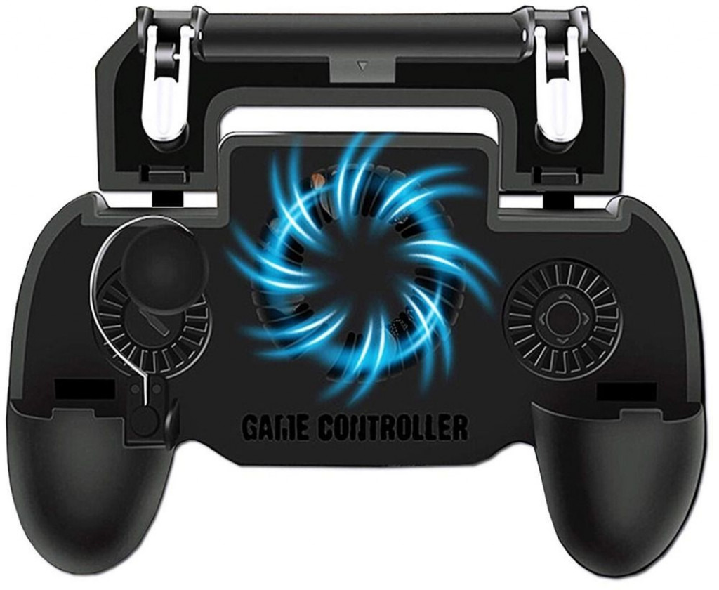 Mobile Game Controller Multifunctional 5-in-1 Cooling Fan Portable Charger Gamepad Key Phone Triggers Upgraded Compatible with iOS/Android With charging treasure function