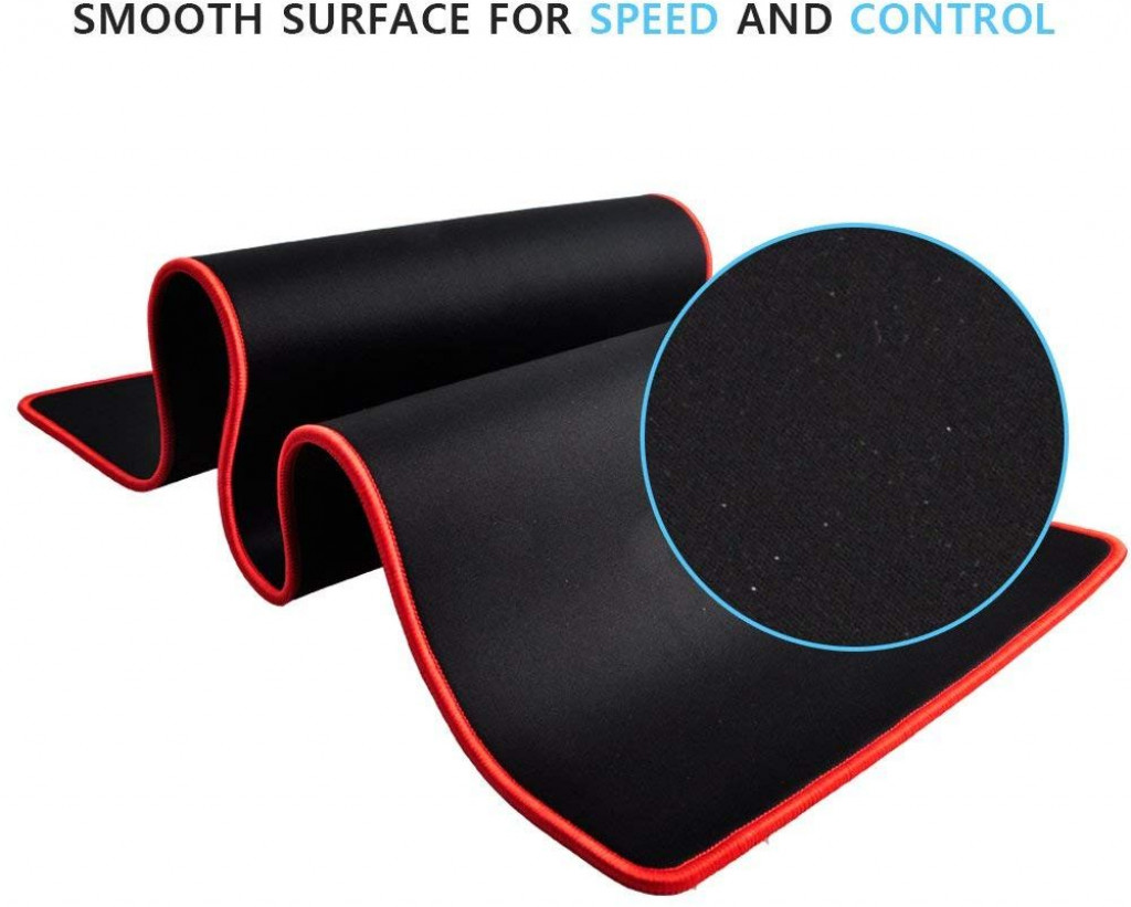 Extended Gaming Mouse Pad Large Keyboard Mouse Mat Water-Resistant Durable Stitched Edges Mousepad for Gaming-Red(60 x 30 x 0.2cm)