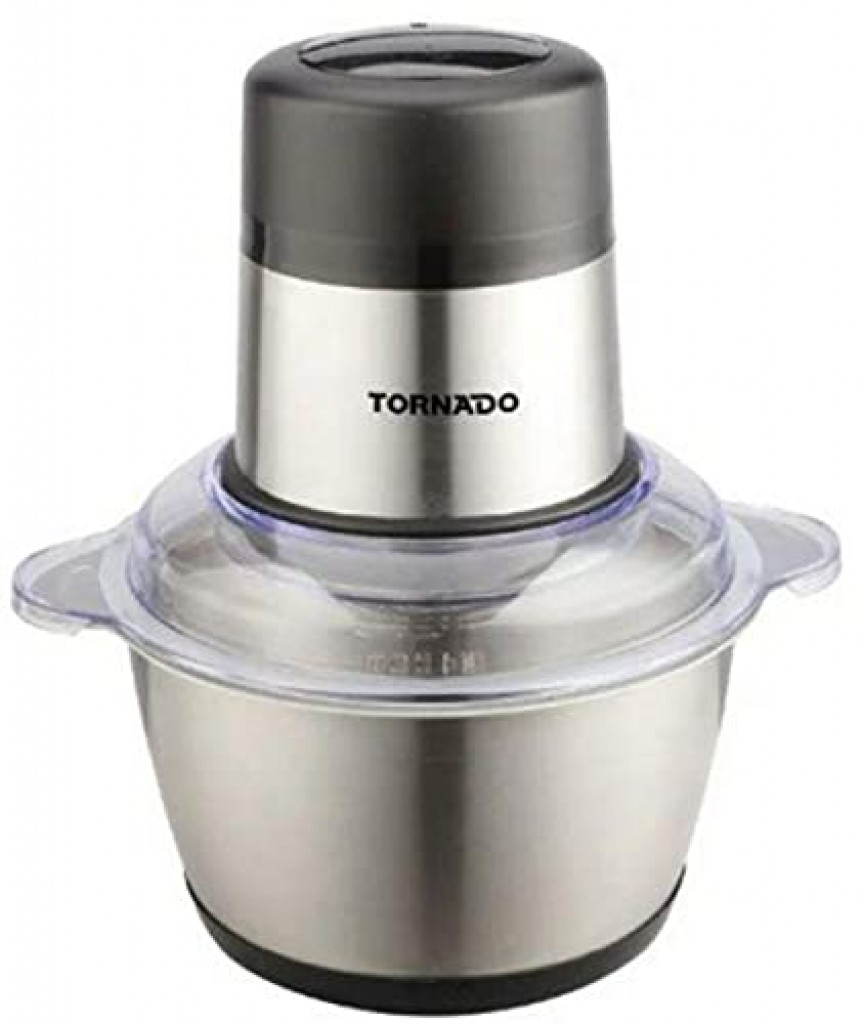 TORNADO Chopper 300 Watt 2 Litre for grind Meat, Nuts and Vegetables in Stainless Steel Color CH-300TT