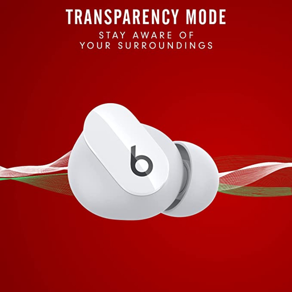 سماعات Beats Studio Buds الجديدة - سماعات أذن لاسلكية حقيقية لإلغاء الضوضاء - متوافقة مع Apple و Android ، ميكروفون مدمج ، تصنيف IPX4 ، سماعات مقاومة للعرق ، سماعات بلوتوث من الفئة 1 - أبيض