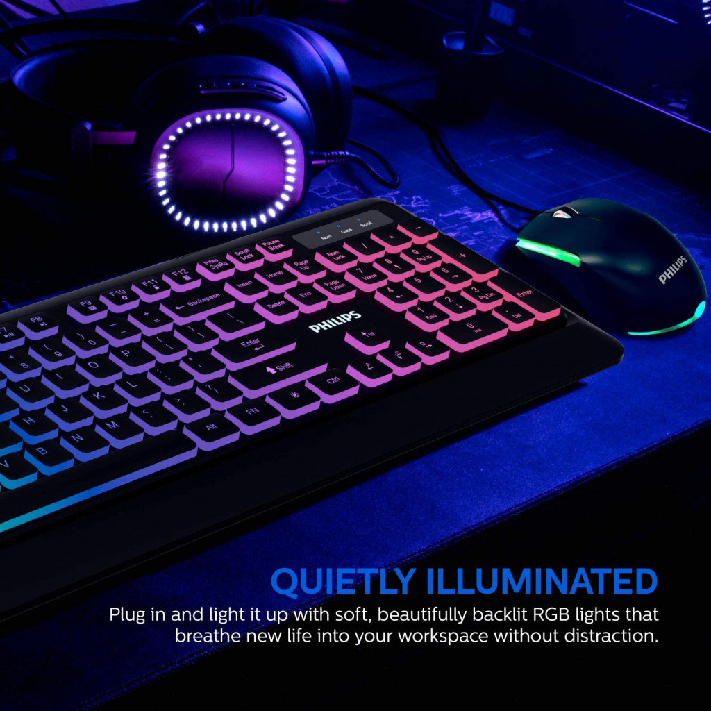 Philips SPT8294 USB Keyboard and Mouse Combo Black