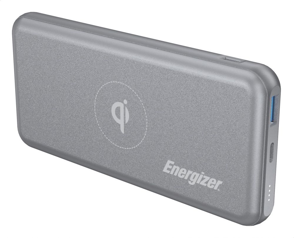 Energizer QE10007PQ Wireless Power Bank, 10000 mAh - Grey - tejarra.com