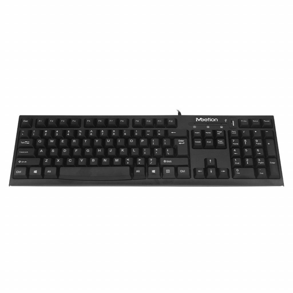 MeeTion K815 USB Wired Multimedia Keyboard & USB Port – Arabic / English | Black