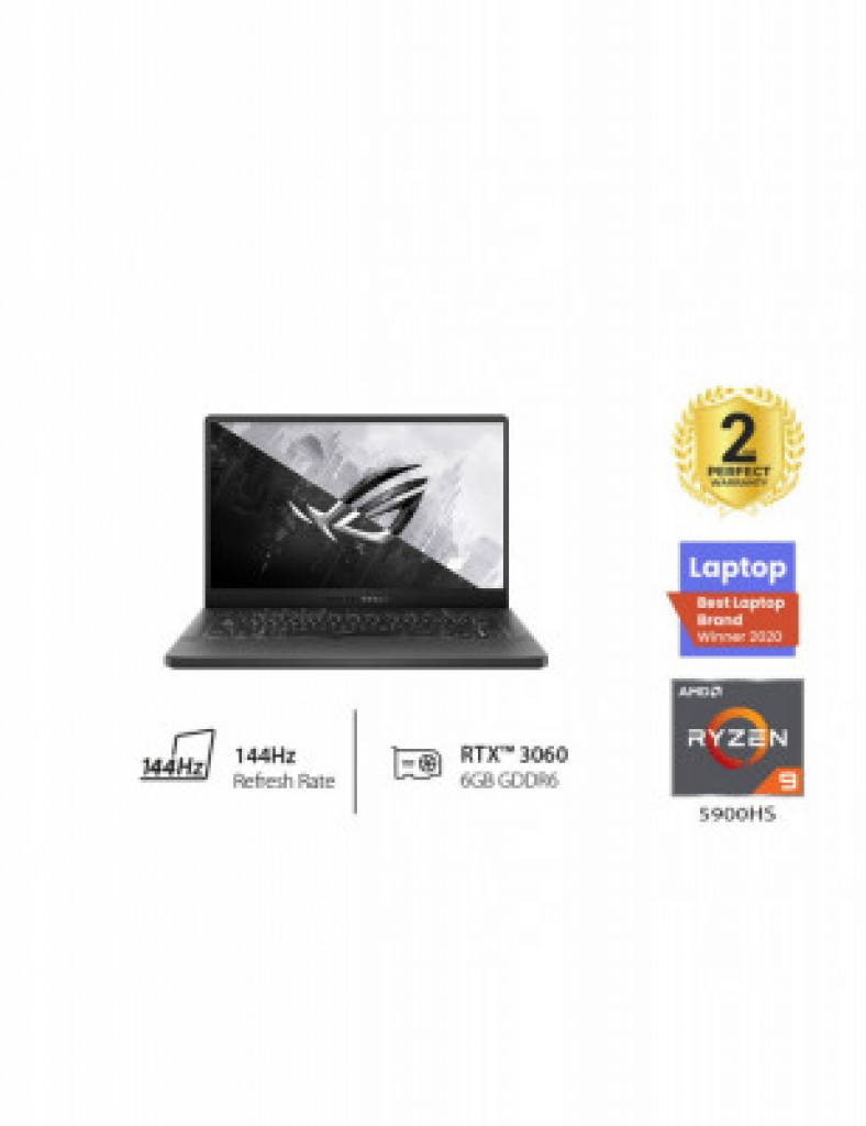 ASUS LAPTOP GA401QM-K2012T R9-5900HS-1T SSD -16RAM - RTX3060 6G - 14.0 4K - W10 - Grey