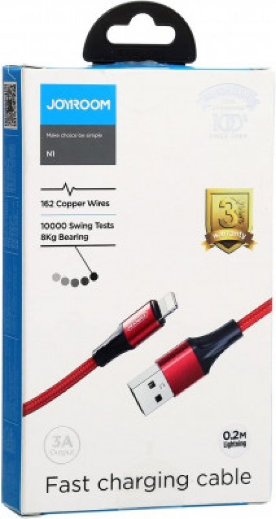 جوي روم N1 كابل شحن سريع من IOS إلى USB - أحمر
