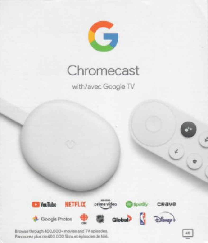 Chromecast with Google TV - 4K with remote white