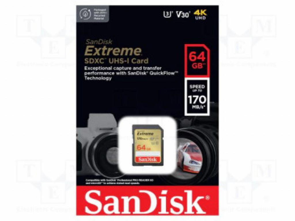 بطاقة ذاكرة صن ديسك اكستريم V30 4k uhd SDXC R: 170 ميجابايت / ثانية UHS-I U3 بطاقة ذاكرة صن ديسك اكستريم V30 4k uhd SDXC R: 170 ميجابايت / ثانية UHS-I U3
