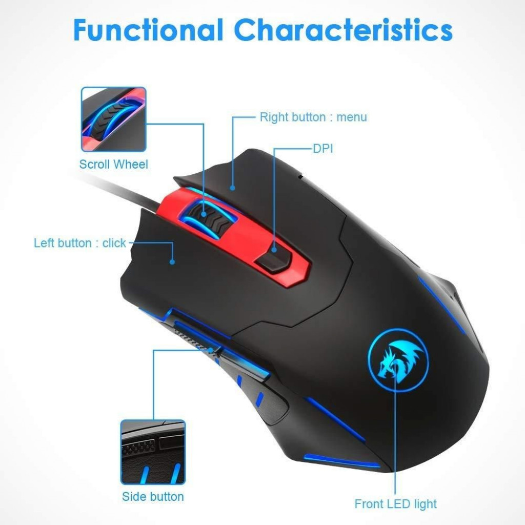 Redragon M705 7200 DPI Ergonomic Design 6 Programmable Buttons Gaming Mouse