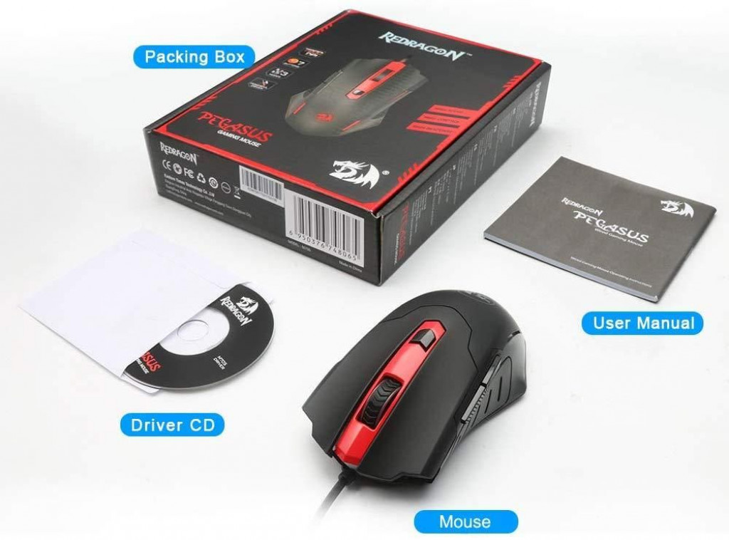 Redragon M705 7200 DPI Ergonomic Design 6 Programmable Buttons Gaming Mouse