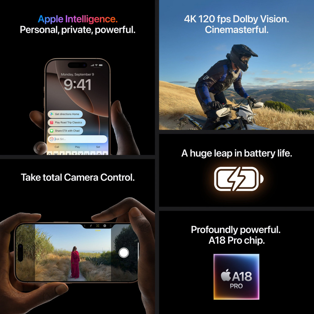 Apple - iPhone 16 Pro - 1 TB -  Black Titanium