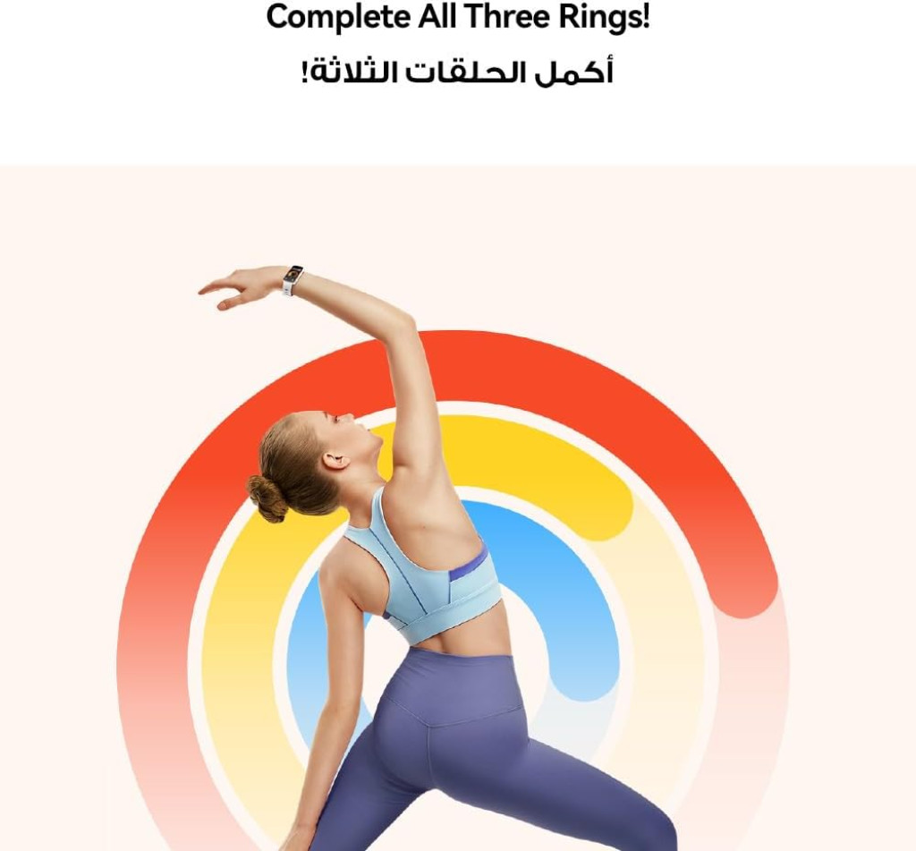 سوار هواوي باند 9 الذكي، مريح للارتداء طوال اليوم، تتبع النوم، شحن سريع، بطارية متينة، تعديلات سطوع ذكية، 100 وضع تمرين مختلف، متوافق مع أنظمة iOS وAndroid - وردي