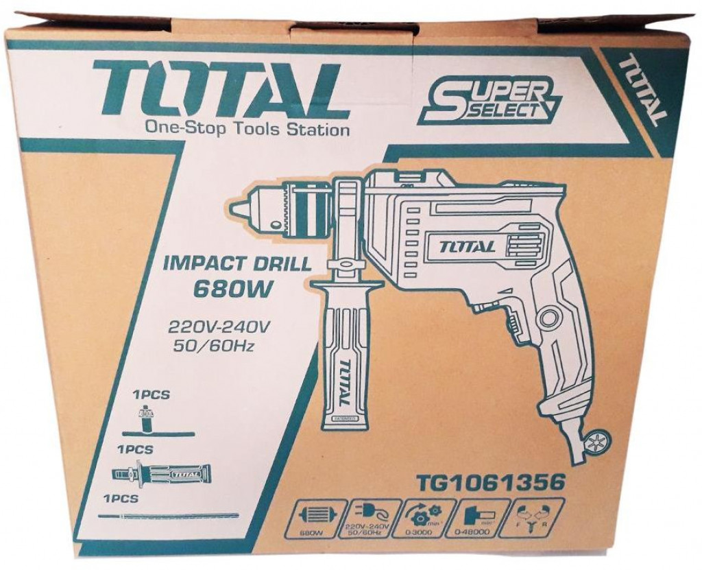 Total Super Select Impact Drill 680w TG1061356
