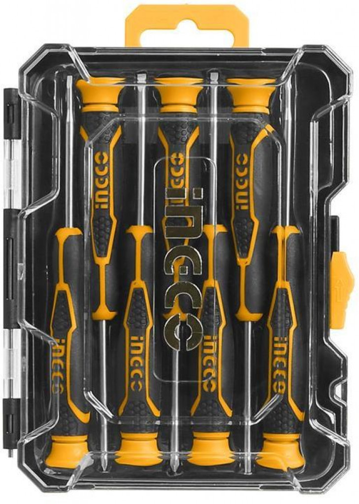 inGCO 7 Pcs Precision Screwdriver Set Black  Yellow