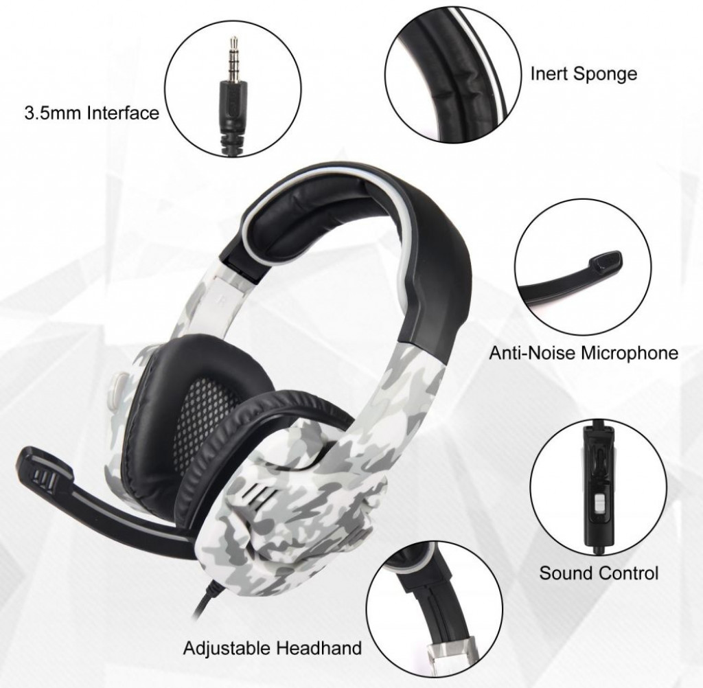 Sades SA 708GT 3.5mm Gaming Headphones Headset With Mic For Mobile Phone /  Xbox One/360/PC Camouflage  [dpl]