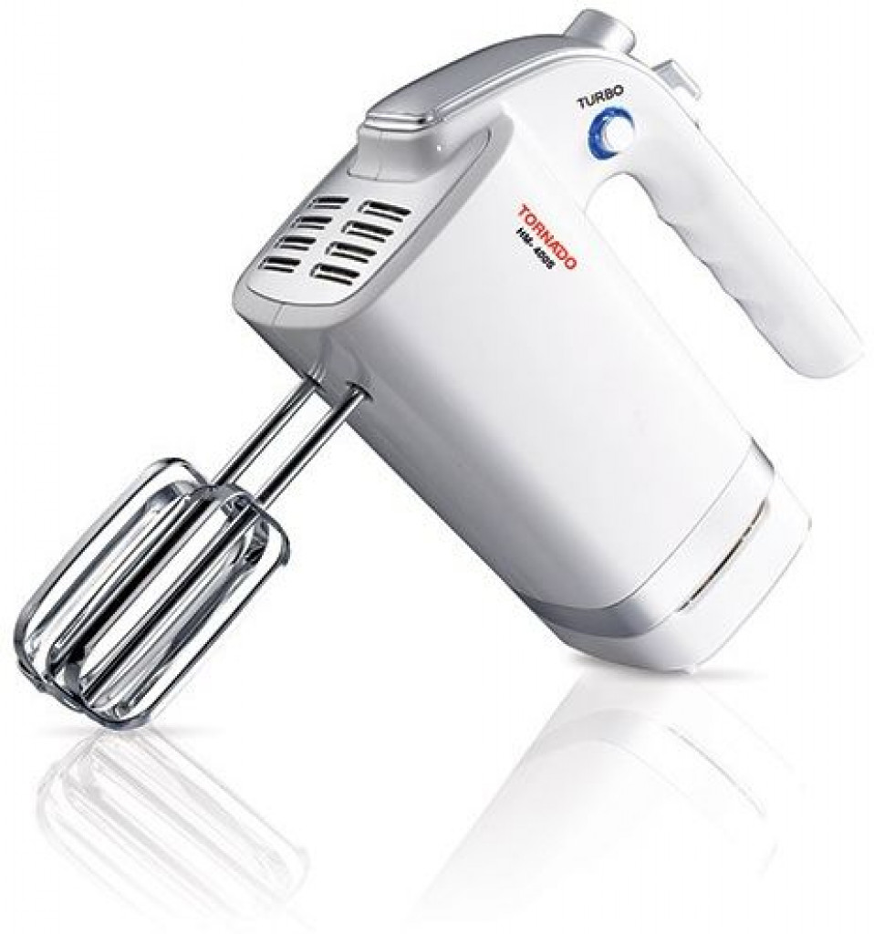 مضرب يدوي بلاستيك من تورنيدو HM-400S، 300 وات - ابيض مضرب يدوي بلاستيك من تورنيدو HM-400S، 300 وات - ابيض
