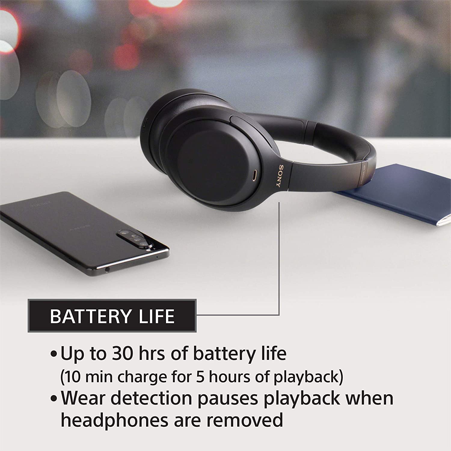 Sony WH-1000XM4 Wireless Noise Cancelling Overhead Headphones with Mic for Phone-Call and Google/Alexa Voice Control, Black Sony WH-1000XM4 Wireless Noise Cancelling Overhead Headphones with Mic for Phone-Call and Google/Alexa Voice Control, Black
