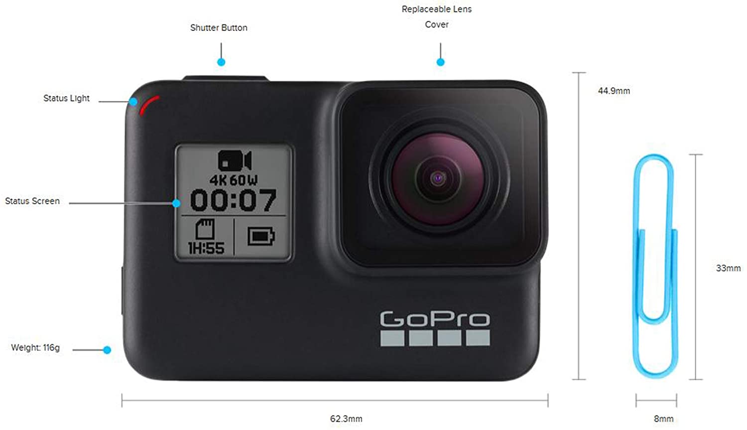 GoPro Hero7 Black — Waterproof Action Camera with Touch Screen 4K Ultra HD Video 12MP Photos 720p Live Streaming Stabilization GoPro Hero7 Black — Waterproof Action Camera with Touch Screen 4K Ultra HD Video 12MP Photos 720p Live Streaming Stabilization