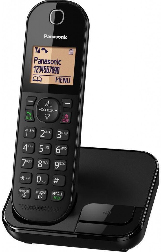 Panasonic KX-TGC410 DECT Cordless Phone Stylish, Compact Base Unit – Black