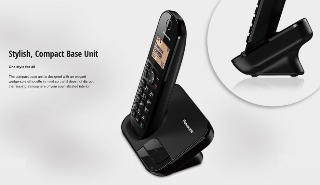 Panasonic KX-TGC410 DECT Cordless Phone Stylish, Compact Base Unit – Black