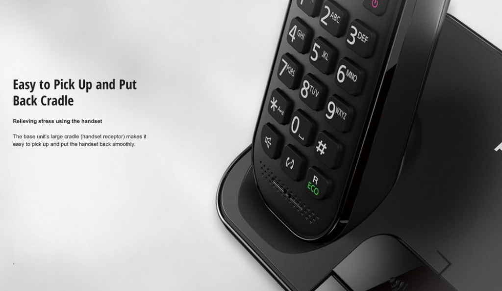 Panasonic KX-TGC410 DECT Cordless Phone Stylish, Compact Base Unit – Black