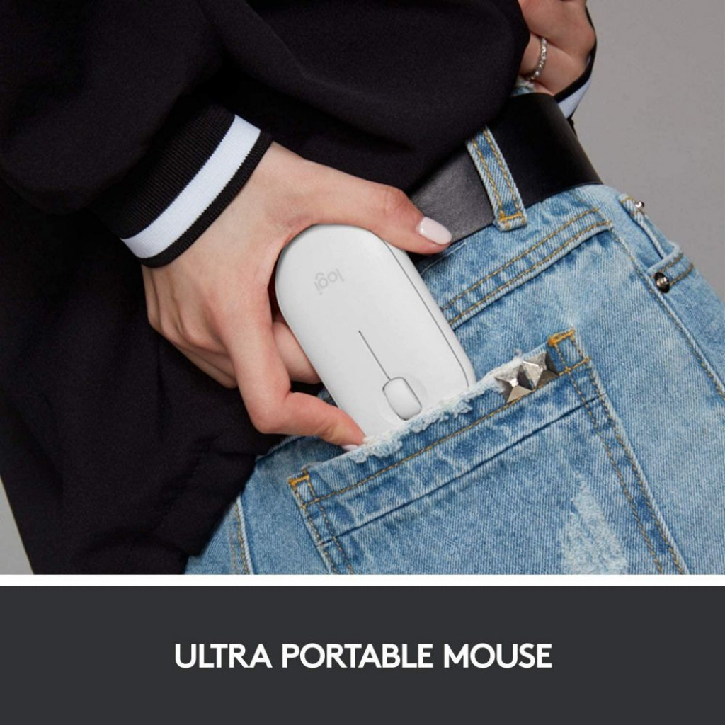 Logitech Pebble M350 Wireless Mouse with Bluetooth or USB - Silent Slim Mouse for iPad Laptop PC and Mac Off White Logitech Pebble M350 Wireless Mouse with Bluetooth or USB - Silent Slim Mouse for iPad Laptop PC and Mac Off White