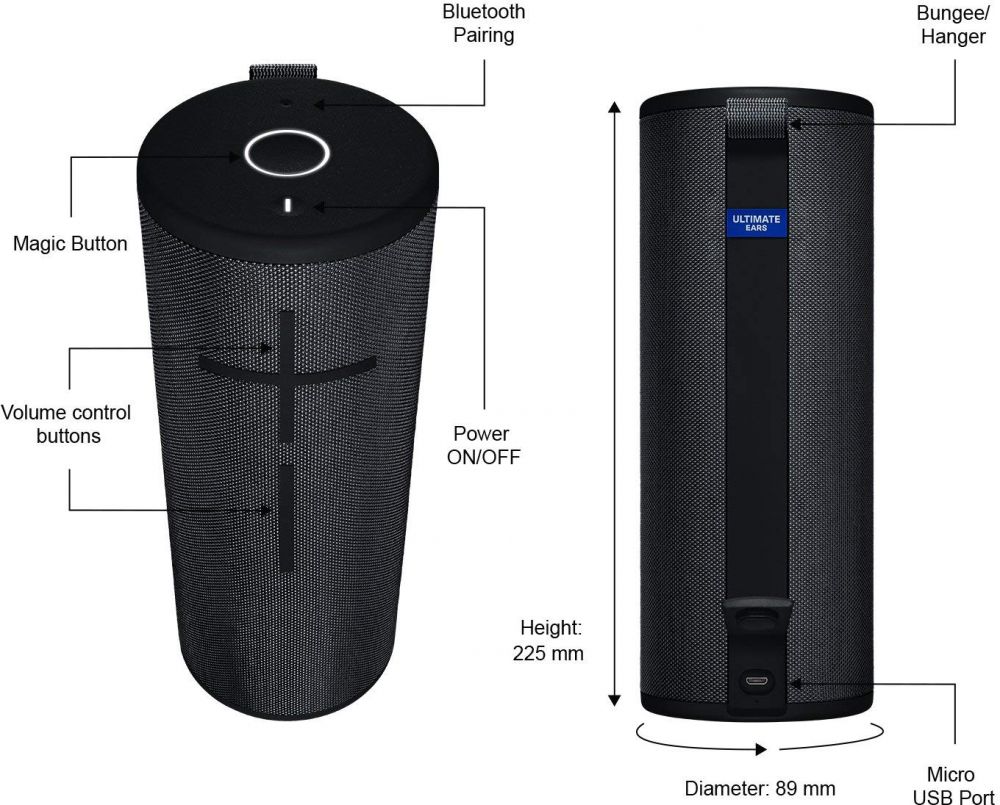 Ultimate Ears MEGABOOM 3 Wireless Bluetooth Speaker - Night Black Ultimate Ears MEGABOOM 3 Wireless Bluetooth Speaker - Night Black