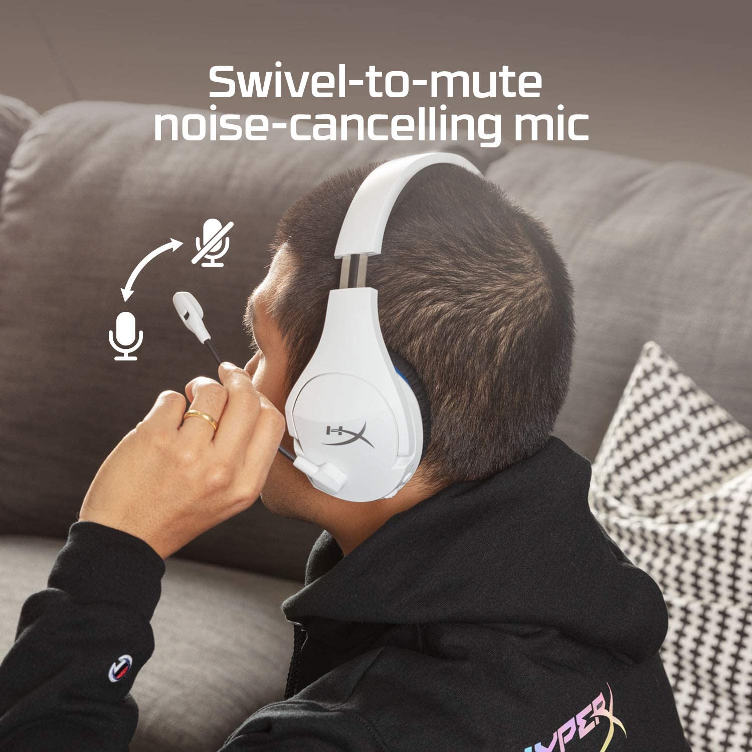 HyperX Cloud Stinger Core – Wireless Gaming Headset, for PS4, PS5, PC, Lightweight, Durable Steel Sliders, Noise-Cancelling Microphone - White HyperX Cloud Stinger Core – Wireless Gaming Headset, for PS4, PS5, PC, Lightweight, Durable Steel Sliders, Noise-Cancelling Microphone - White