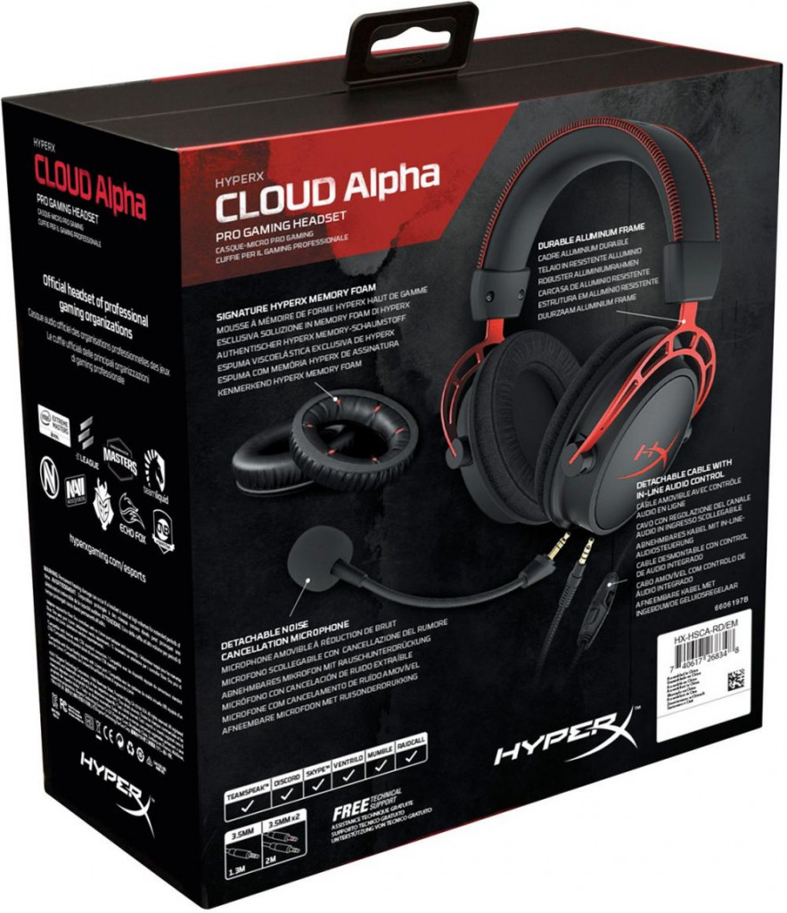 HyperX Cloud Alpha Pro Gaming Headset for PC, PS4 & Xbox One, Nintendo Switch (HX-HSCA-RD/EE)