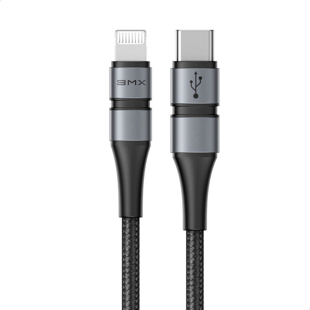 Baseus BMX Mfi Type-C to Lightning Cable, 18W, 1.8 Meter - Gray and Black