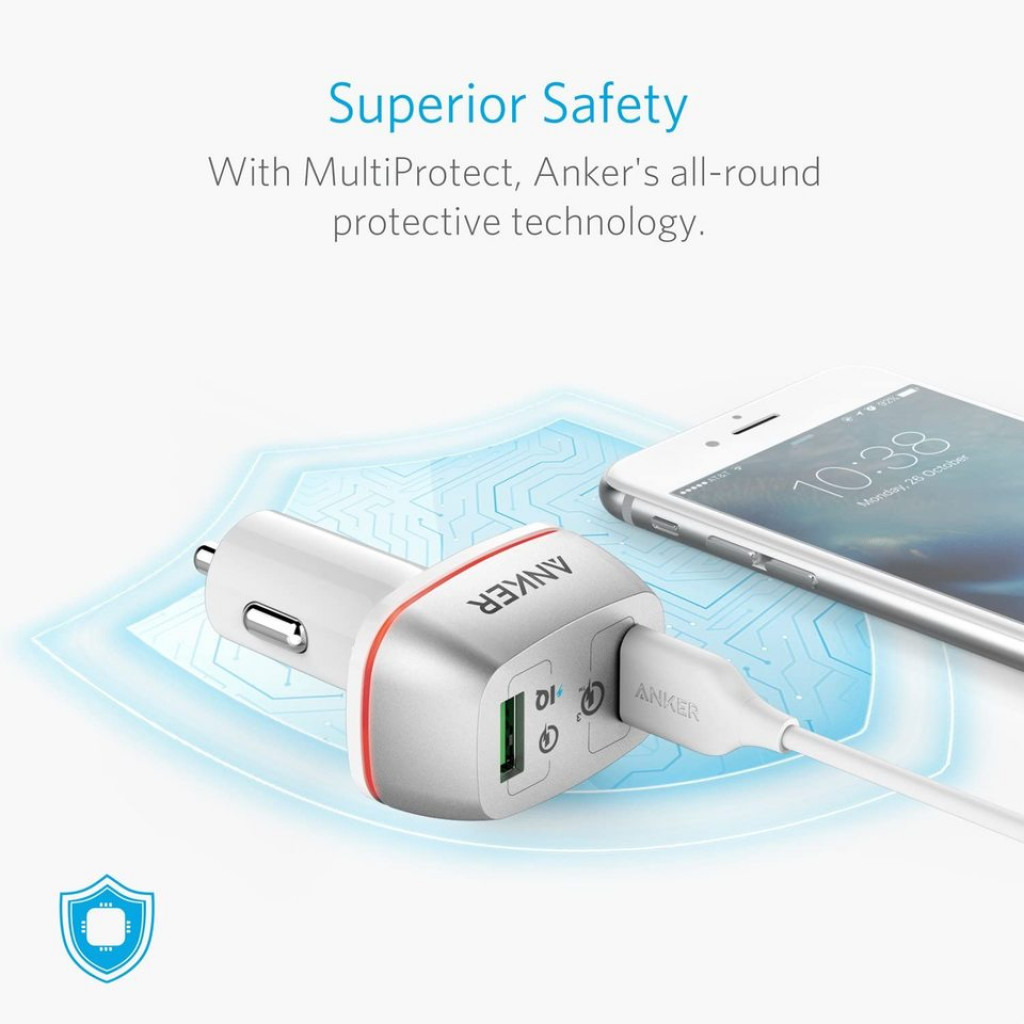 Anker PowerDrive+ 2 with Quick Charge 3.0 Car Charger for Mobile Phones - A2224H21 Anker PowerDrive+ 2 with Quick Charge 3.0 Car Charger for Mobile Phones - A2224H21