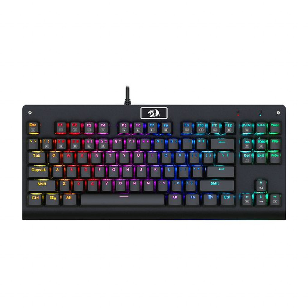 K568R Mechanical RGB Rainbow Backlit Gaming Keyboard ,87 Keys Blue Switch  (TKL)