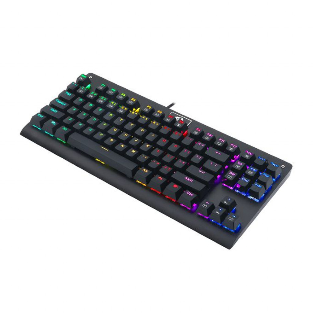 K568R Mechanical RGB Rainbow Backlit Gaming Keyboard ,87 Keys Blue Switch  (TKL)