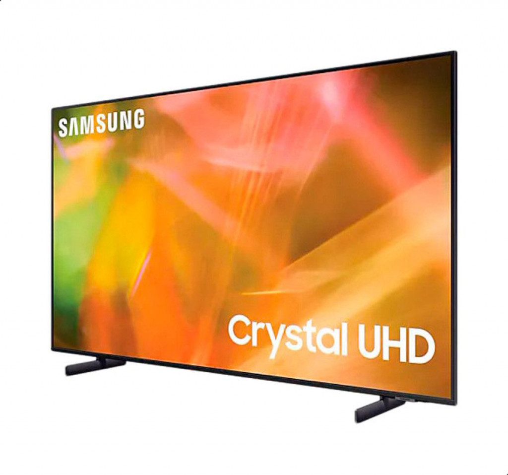 Samsung 55 Inch Crystal 4K UHD Flat Smart TV with Remote Control, Black - UA55AU8100UXEG