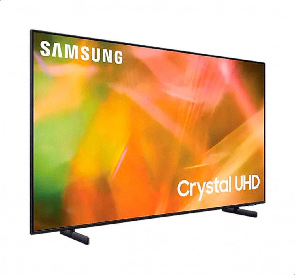 Samsung 55 Inch Crystal 4K UHD Flat Smart TV with Remote Control, Black - UA55AU8100UXEG