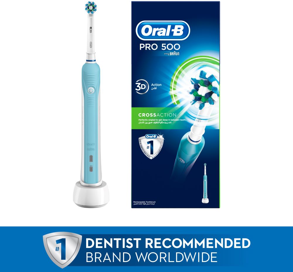 Oral-B Pro 500 Cross action Electric Rechargeable Toothbrush Powered by Braun Oral-B Pro 500 Cross action Electric Rechargeable Toothbrush Powered by Braun