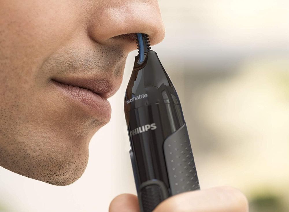 Philips NT3650/16 Nose Trimmer Series 3000, Nose, Ear & Eyebrow Trimmer, Fully washable, AA