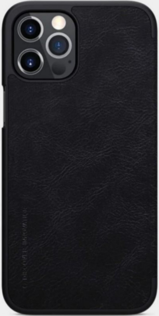 Nillkin Brand Qin Series Classic Slim Flip PU Leather Cover Mobile Phone Case For Iphone 12 pro max 6.7 inch - Black