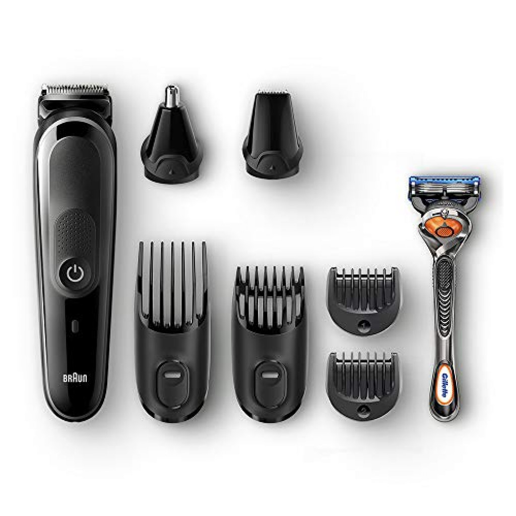 Braun MGK5260 8-in-1 Trimmer Kit, 6 attachments with Gillette Fusion5 Proglide Razor