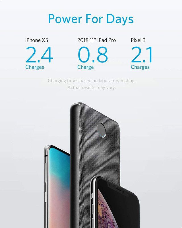 Anker A1231H12 PowerCore Slim Power Bank, 10000 mAh - Black Anker A1231H12 PowerCore Slim Power Bank, 10000 mAh - Black