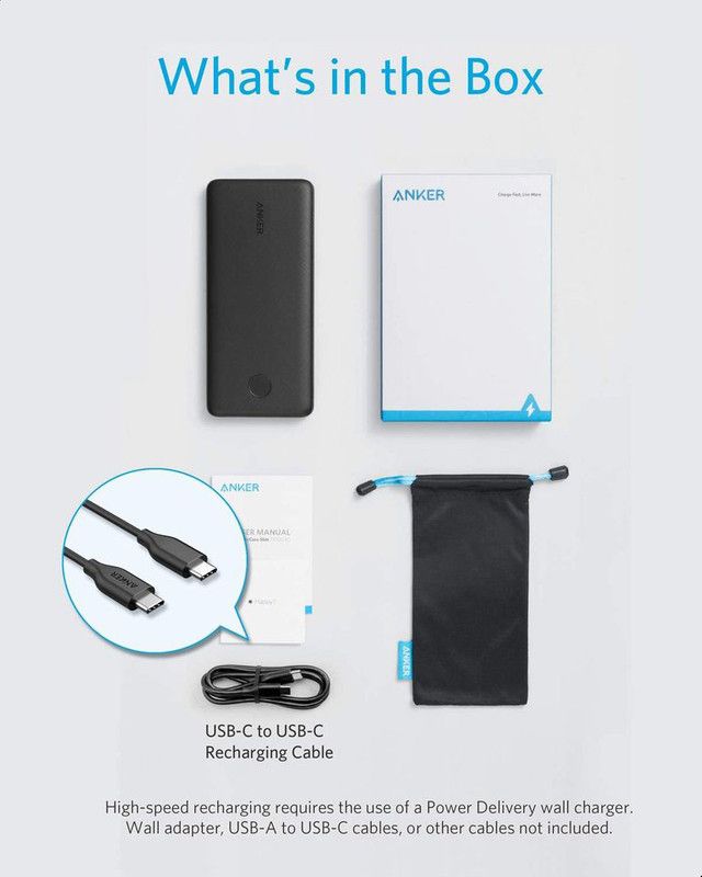 Anker A1231H12 PowerCore Slim Power Bank, 10000 mAh - Black Anker A1231H12 PowerCore Slim Power Bank, 10000 mAh - Black