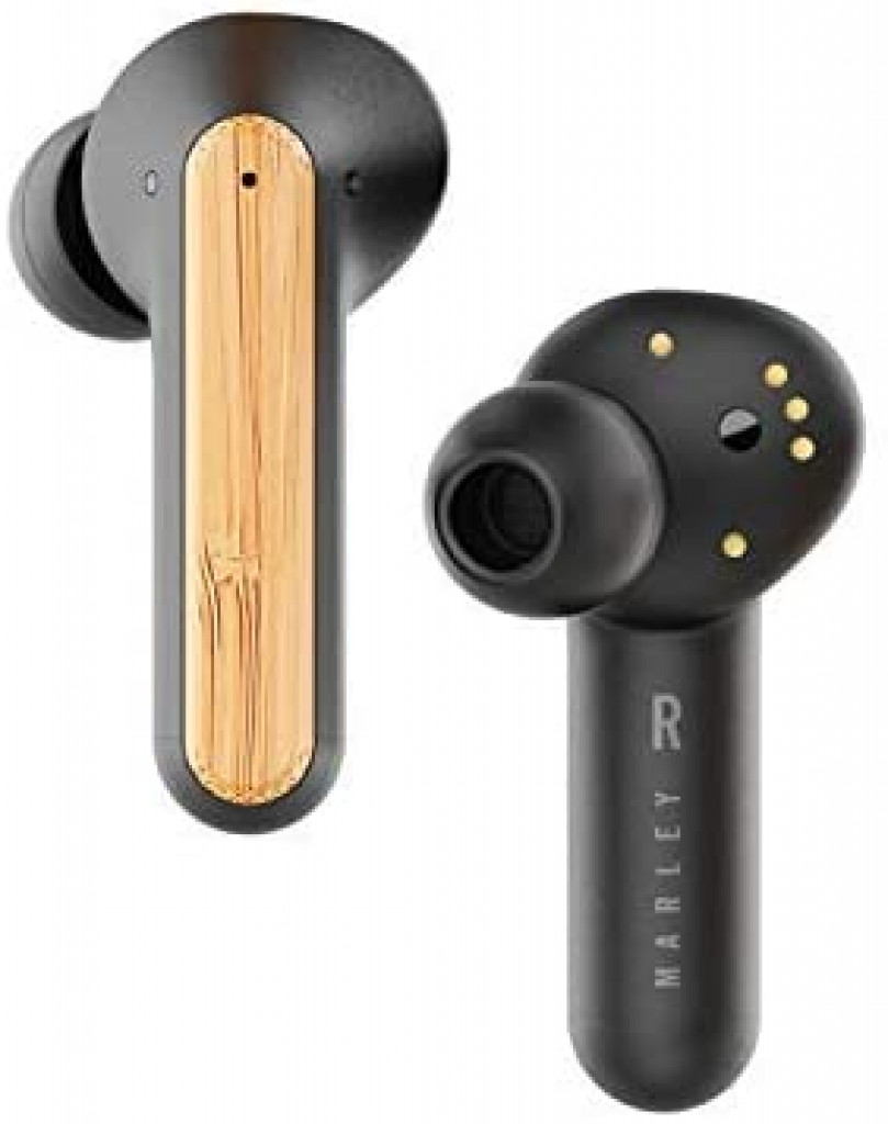 House of Marley Redemption ANC: Noise Cancelling True Wireless Earbuds with Microphone, Bluetooth Connectivity, 20 Hours Total Playtime, and Sustainable Materials, Signature Black