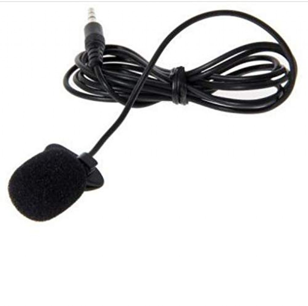 YW-001 3.5mm Mini Portable Tie Microphone Mic with Clip (Black)