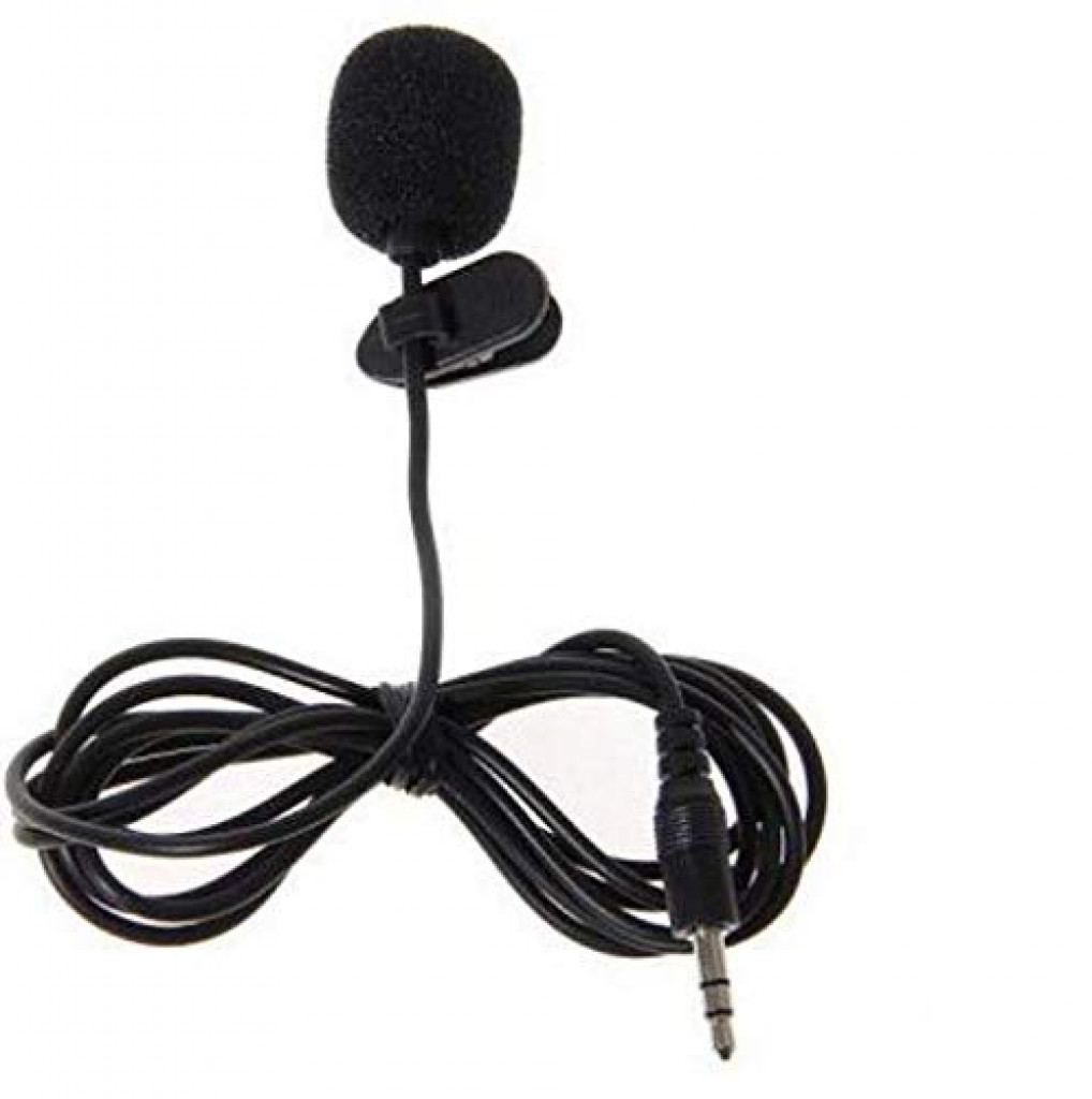 YW-001 3.5mm Mini Portable Tie Microphone Mic with Clip (Black)