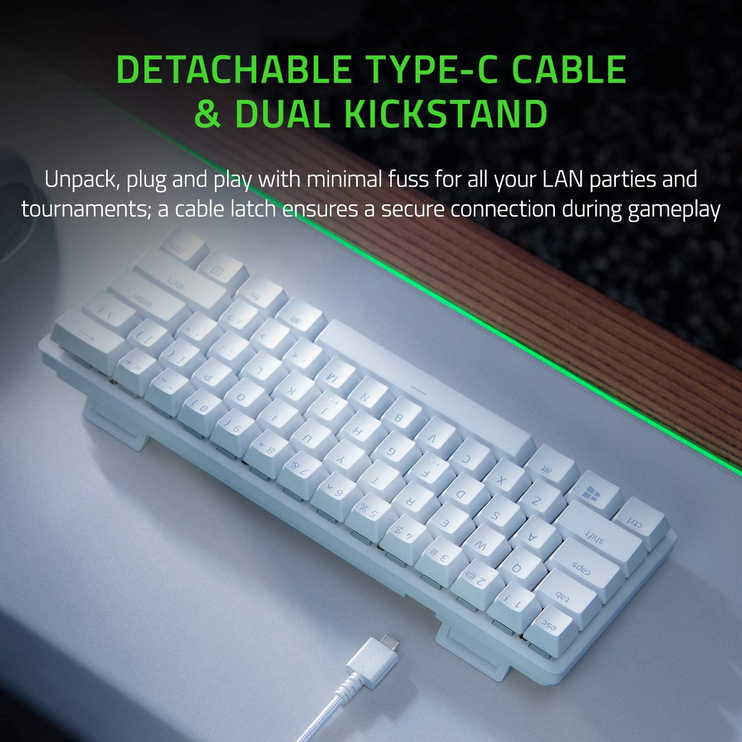 Razer Huntsman Mini 60% Gaming Keyboard: Fastest Keyboard Switches Ever - Clicky Optical Switches - Chroma RGB Lighting - PBT Keycaps - Onboard Memory - Mercury White Razer Huntsman Mini 60% Gaming Keyboard: Fastest Keyboard Switches Ever - Clicky Optical Switches - Chroma RGB Lighting - PBT Keycaps - Onboard Memory - Mercury White