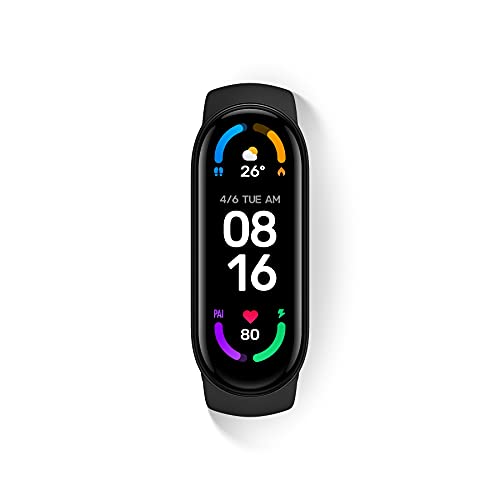 Xiaomi Mi Smart Band 6 Fitness Tracker with AMOLED Display, 1.56 Inches - Black Xiaomi Mi Smart Band 6 Fitness Tracker with AMOLED Display, 1.56 Inches - Black