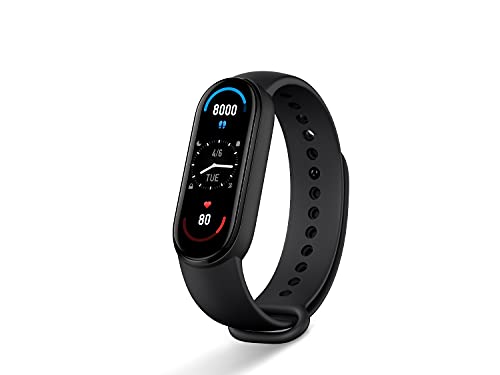 Xiaomi Mi Smart Band 6 Fitness Tracker with AMOLED Display, 1.56 Inches - Black Xiaomi Mi Smart Band 6 Fitness Tracker with AMOLED Display, 1.56 Inches - Black