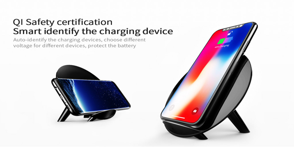JoyRoom JR-K10 Desktop Bracket Wireless Charger - Black JoyRoom JR-K10 Desktop Bracket Wireless Charger - Black