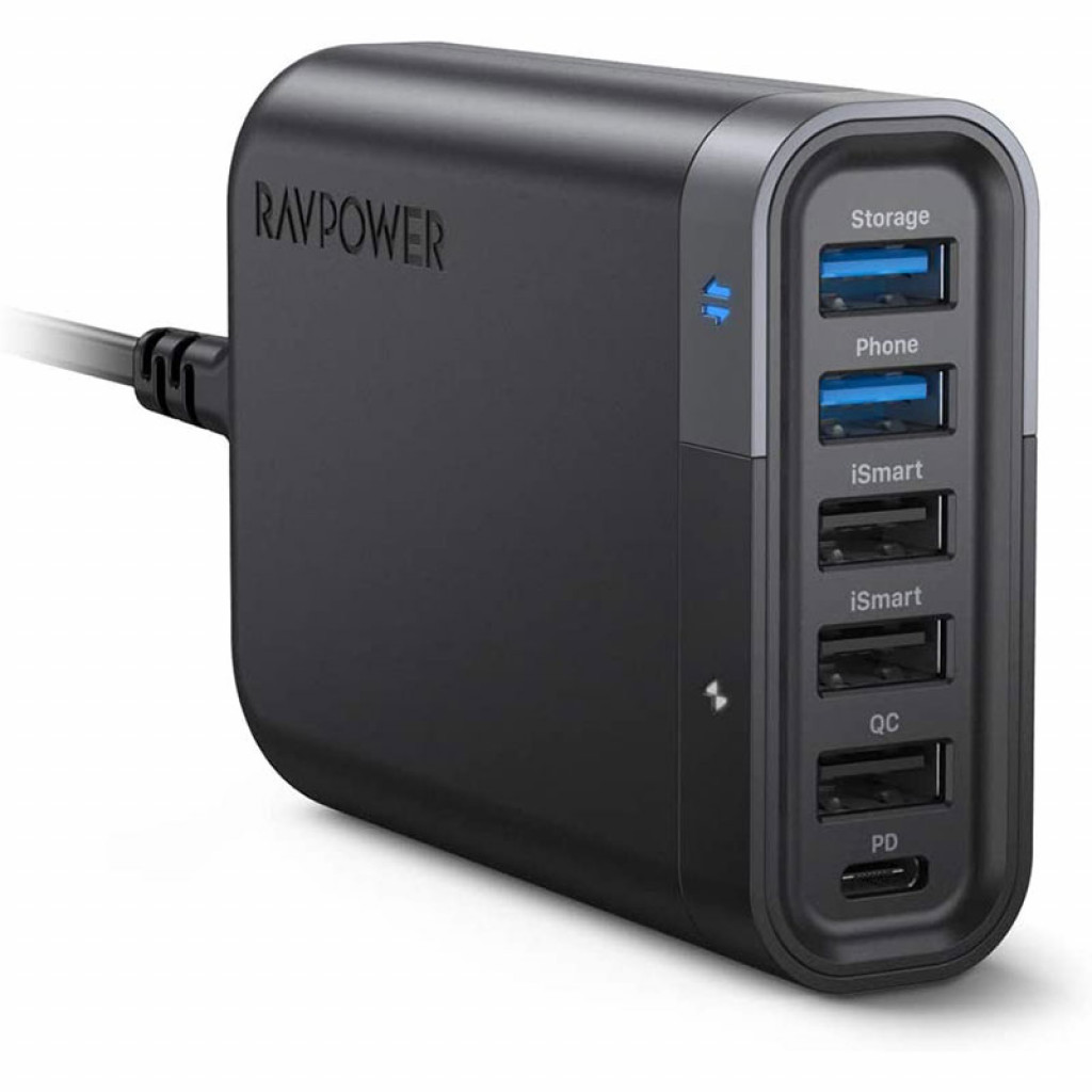 RavPower RP-UM002 Filehub 60W USB-C Charger with 6-Port