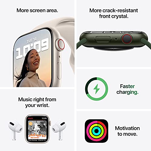 Apple Watch Series 7 GPS, 41mm Starlight Aluminium Case with Starlight Sport Band - Regular Apple Watch Series 7 GPS, 41mm Starlight Aluminium Case with Starlight Sport Band - Regular