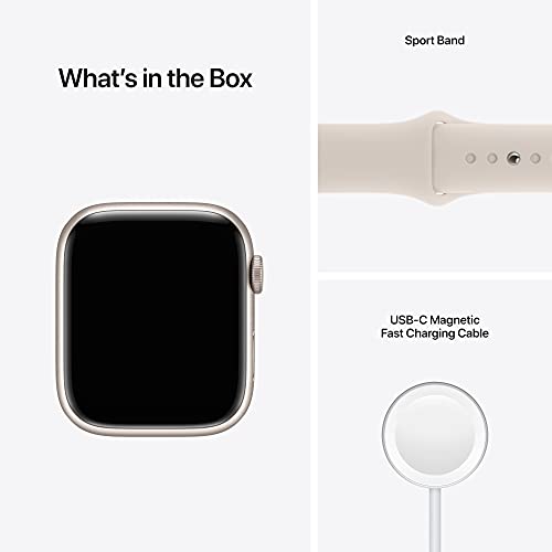 Apple Watch Series 7 GPS, 41mm Starlight Aluminium Case with Starlight Sport Band - Regular Apple Watch Series 7 GPS, 41mm Starlight Aluminium Case with Starlight Sport Band - Regular